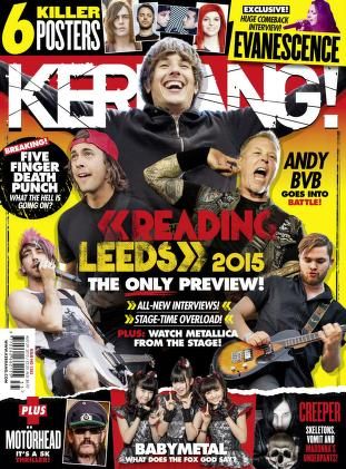 Kerrang! Magazine Issue 1583 Reading Leeds, Five Finger Death Punch, Metallica, Babymetal, Evanescen