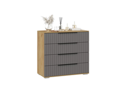 Спальня ХИЛТОН - Комод Дуб Крафт золотой/Графит матовый