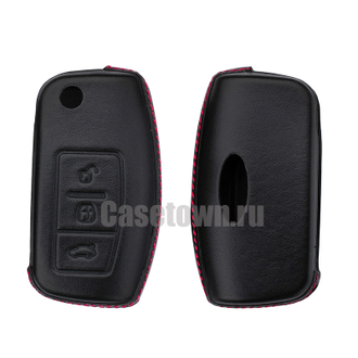 Чехол для выкидного ключа Форд Фокус 2 (Classic натуральная кожа)