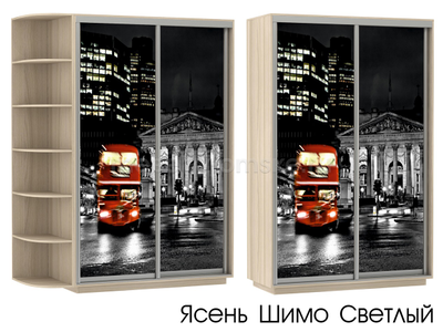 Шкаф-купе Дуо-Фото (Ночной Лондон) 1200*450*2200