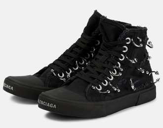 Кроссовки Balenciaga Paris High Destroyed Piercings Black