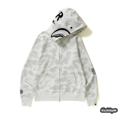 Bape full zip hoodie white “PONR” (S, M, L, XL)
