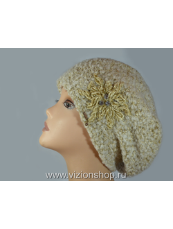 Меланжевый вязаный берет для женщин фото итальянских беретов Vizio