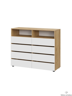 Абрау комод Дуб золотой/Белый