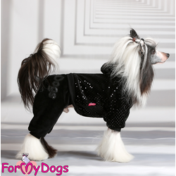 FOR MY DOGS костюм для собак утепленный велюровый черный