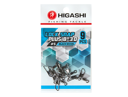 Карабин с вертлюгом "HIGASHI" Lock snap plus B-30 =5 black