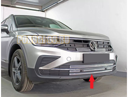 Защита радиатора для Volkswagen Tiguan 2020- chrome низ PREMIUM