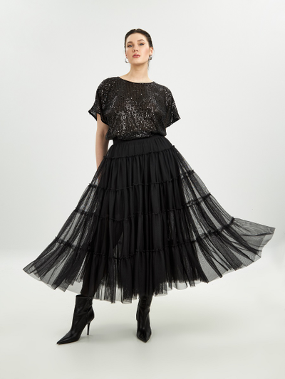 Эффектная юбка миди