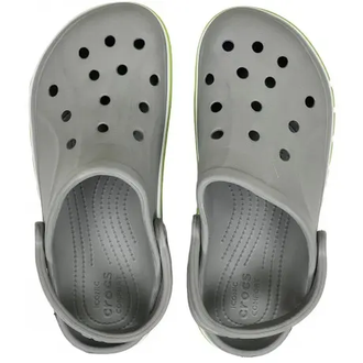 CROCS BAYABAND CLOG СЕРЫЕ С ЗЕЛЕНЫМ