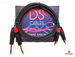 Фото кабеля 2 rca - 2 Jack (6.3 mm)