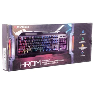 Клавиатура игровая usb QCyber Hrom, мембранного типа, металлический корпус