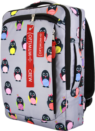Рюкзак сумка для ноутбука диагональю до 17.3 дюймов Optimum 17.3" RL, пингвины
