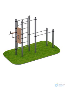 Комплекс снарядов -; турник, брусья, вертикальный пресс, шведская стенка