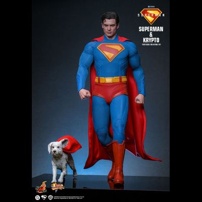 ПРЕДЗАКАЗ - Супермен (Дэвид Коренсвет, "Супермен" 2025 г)  - Коллекционная ФИГУРКА 1/6 Superman &amp; Krypto (MMS812) -  Hot Toys ?ЦЕНА: 39800 РУБ.?