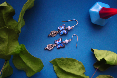 "Посланницы небес", серьги-бабочки из коллекции "добрые серёжки" (благотворительность)