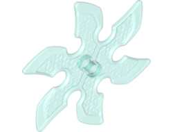 Technic Circular Saw Blade with Pin Hole and Six Teeth Large Shuriken, Trans-Light Blue (41125 / 6261364 / 6376850)