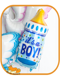 Бутылочка голубая 79 см