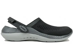 CROCS LITERIDE CLOG ЧЕРНЫЕ С СЕРЫМ