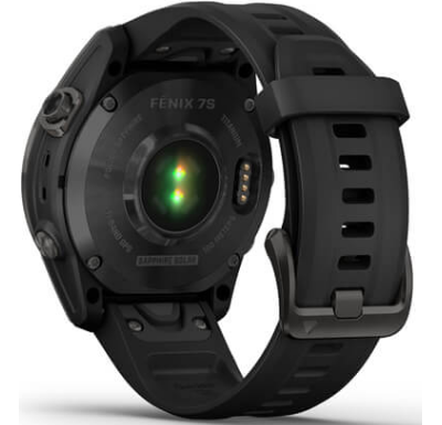 Умные часы Garmin Fenix 7s Sapphire Solar титановый серый DLC с черным ремешком