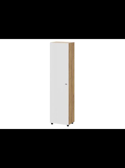 Милан Шкаф одностворчатый Дуб Золотой/Белый Матовый