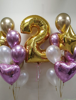 Сет "Пыльная роза" (16 шариков + 1 цифра)