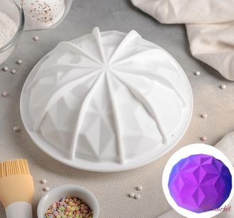 Форма для муссовых десертов и выпечки Доляна «Кристалл», 19×9,8 см, цвет белый