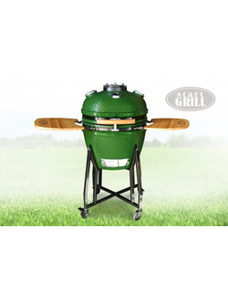 Керамический гриль-барбекю с окошком Start Grill 22 дюйма (зеленый) (57см) c чехлом