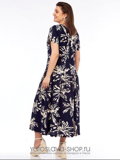 Платье женское А-силуэта с растительным орнаментом