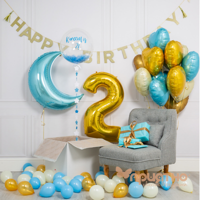 СЕТ ИЗ ВОЗДУШНЫХ ШАРОВ "BABY BLUE BIRTHDAY"