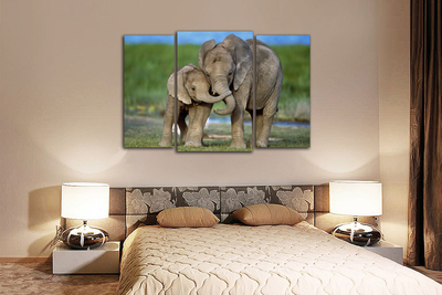 Модульная картина "Мамин слоненок"