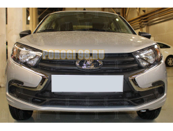 Защита радиатора Lada Granta 2018- (4 части) black низ