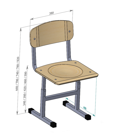 Стул школьный ученический регулируемый р.гр. 3-7