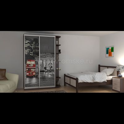 Шкаф-купе Дуо-Фото-2 (Ночной Лондон) 1200*450*2200