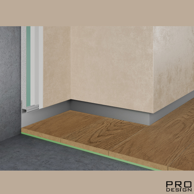 Теневой плинтус скрытого монтажа Pro Design 380 анодированный