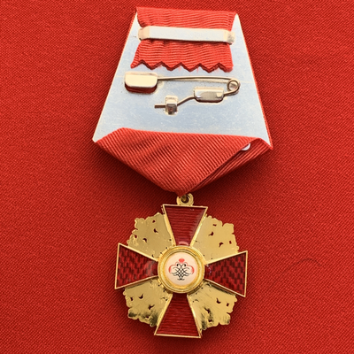 Орден Александра Невского малый на колодке с муаровой лентой. Полноразмерная копия LUX! Лот № 71.