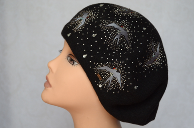 Стильный берет для женщин фетровый Италия Vizio 6429 черный