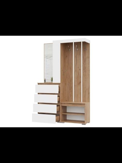 Хелен ПР 01 прихожая Дуб Крафт золотой/Белый