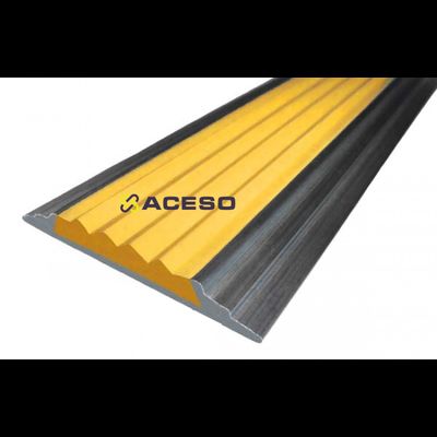 Алюминиевая полоса с резиновой вставкой 3000 мм  цвет в ассортименте