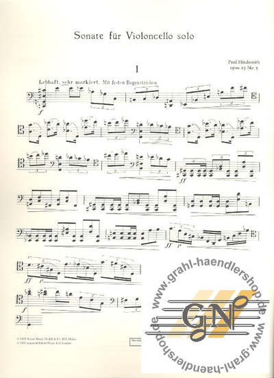 Hindemith, P: Cello Sonata op. 25/3