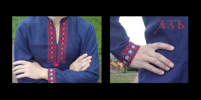 Русская льняная рубаха "Живая вода", 44-60