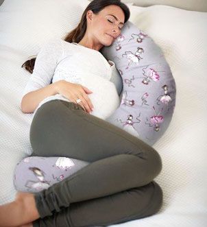 Подушка для беременных формы полумесяц 190 см, наполнитель холлофайбер с наволочкой поплин Балерины