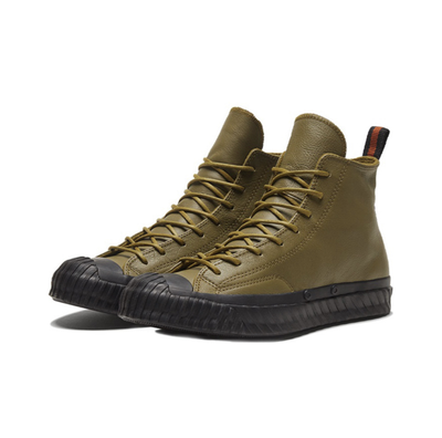 Кожаные кеды Конверс зеленые высокие 168846C купить в Спб