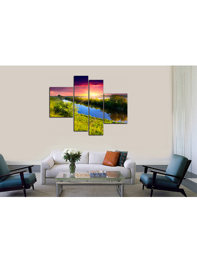 Модульная картина "Фиолетовый закат"