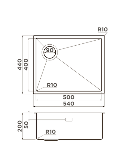 Мойка OMOIKIRI TAKI 54-U/IF-L SIDE SF