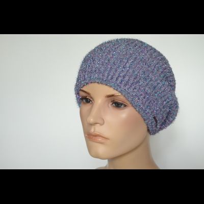 Голубой вязаный берет Vizio Италия 1079 В