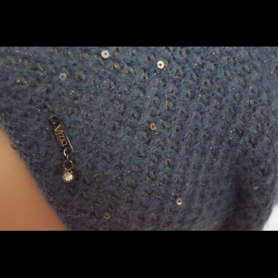 Голубая шапка вязаная Vizio Италия 6463 CL