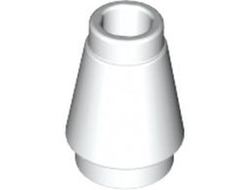 Cone 1 x 1 with Top Groove, White (4589b / 4518400)