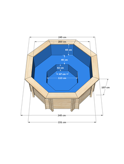 Купель джакузи с подогревом, гидромассажем для бани и улицы 200 х 200 см от Кристалл