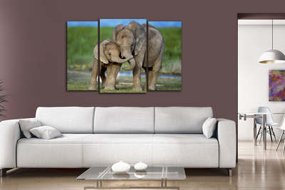 Модульная картина "Мамин слоненок"