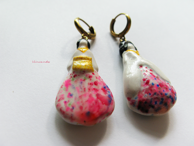 Серьги из холодного фарфора "Восточная красавица"